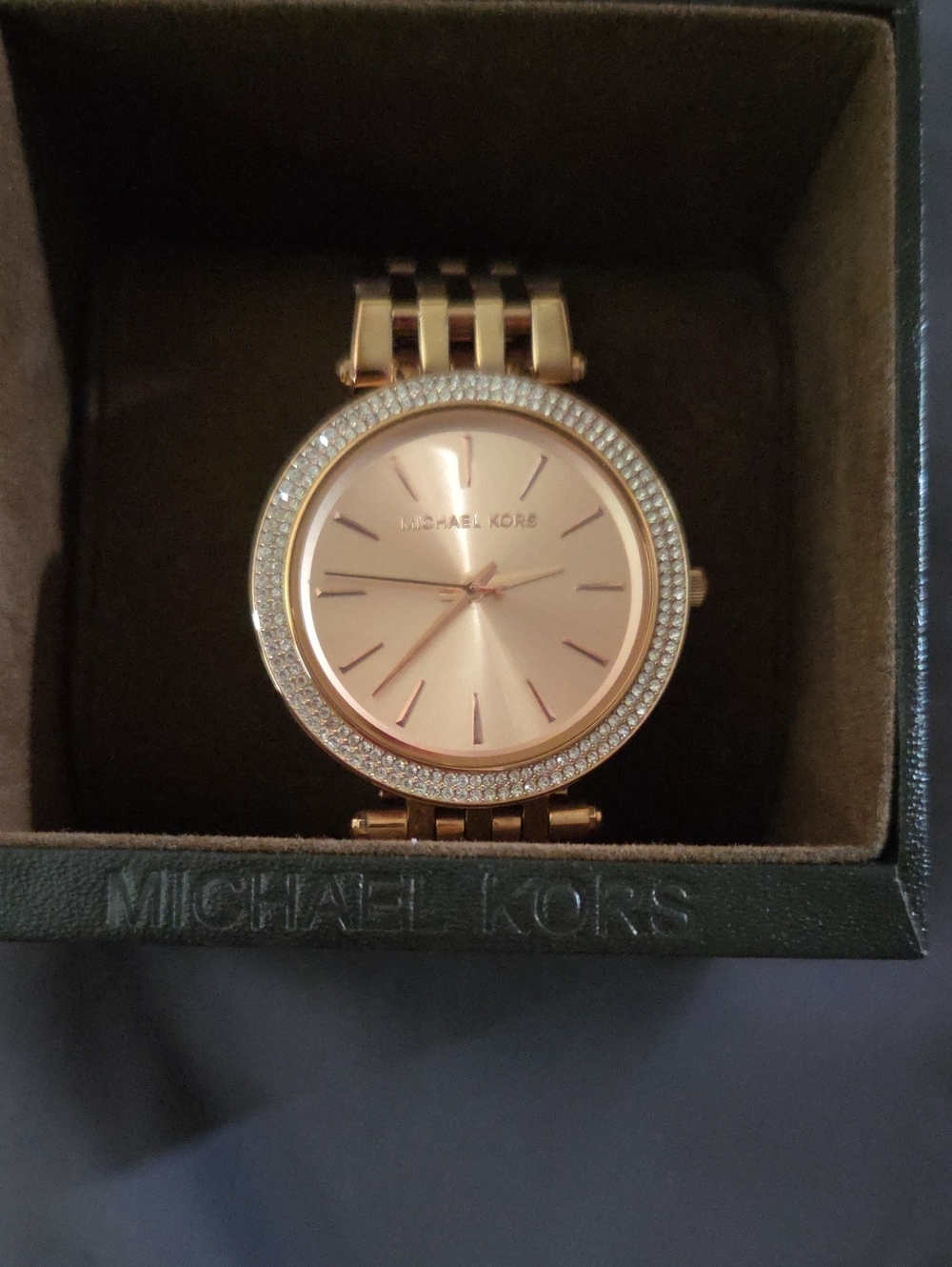 Michael Kors Rose Gold Crystal-Trim Bracelet Watch